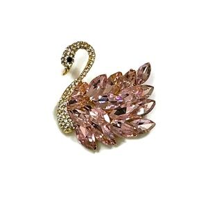 Pink Swan Brooch
